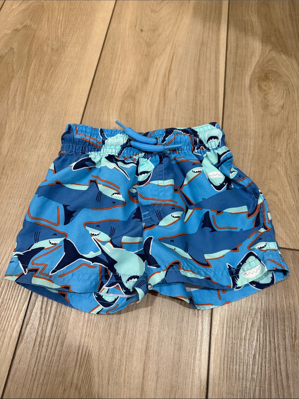Carter's Blue & Aqua Shark Swim Trunks